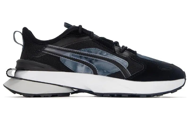 Puma Pwrframe Op-1, chaussures de sport basses, style lifestyle, en tissu Stealth et cuir synthétique, noir et gris, 386623-01
