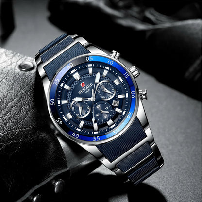 REWARD Relogios Masculino 81011M Sports Silicone Quartz Men's Watch Waterproof Calendar Chronograph Luminous Watches Men Часы