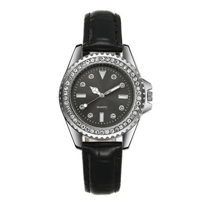 Ladies Luxury Diamond Branded Quartz Watch Fashion 2025 New Simple Green Leather Women's Dress Clock Watch DDP