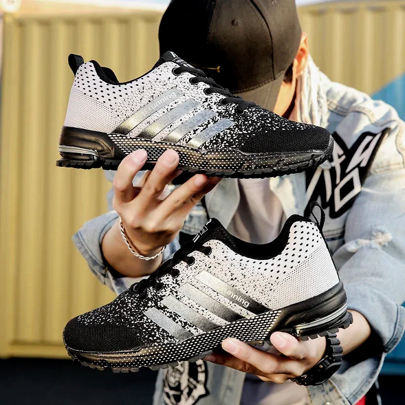 Men's and Women's Flats Fashion Casual Sneakers Couple Walking Shoes Plus Size 36-48 Breathable Fitness Running Shoes Men Shoes
