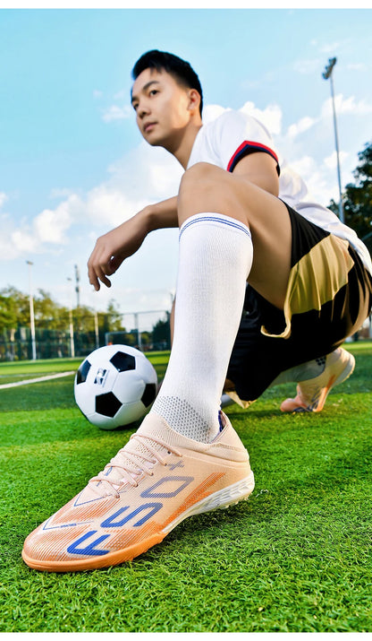 New Men Football Boots Match Cleats High-quality Futsal Indoor Sneakers Non-Slip Grass Soccer Shoes Hot-selling High-top Outdoor