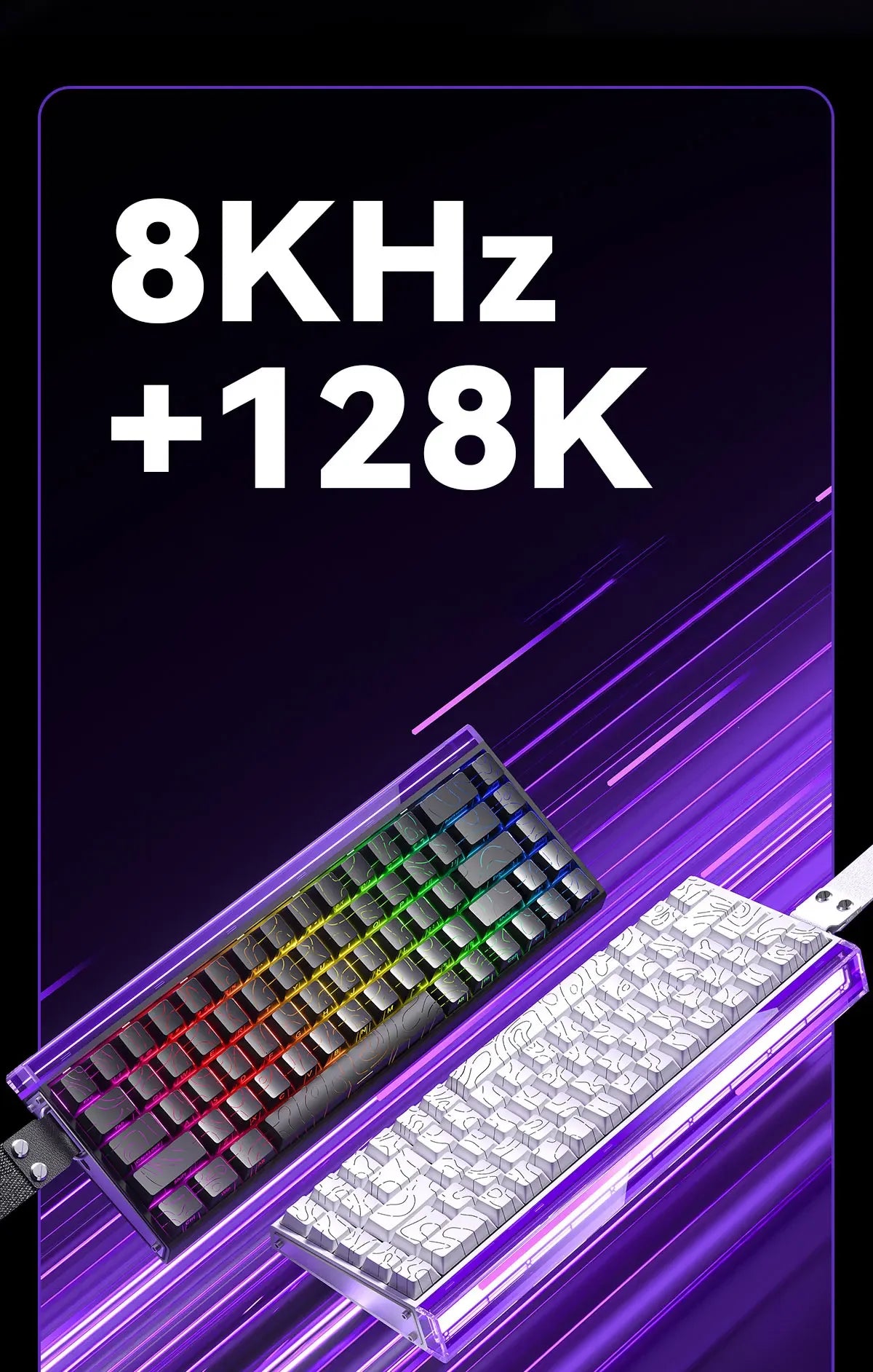 AULA HERO 68 HE E-sports Gaming Wired Keyboard Magnetic Switch RGB Hot Swap 8K Hz Return Rate 60% Customize Mechanical Keyboard