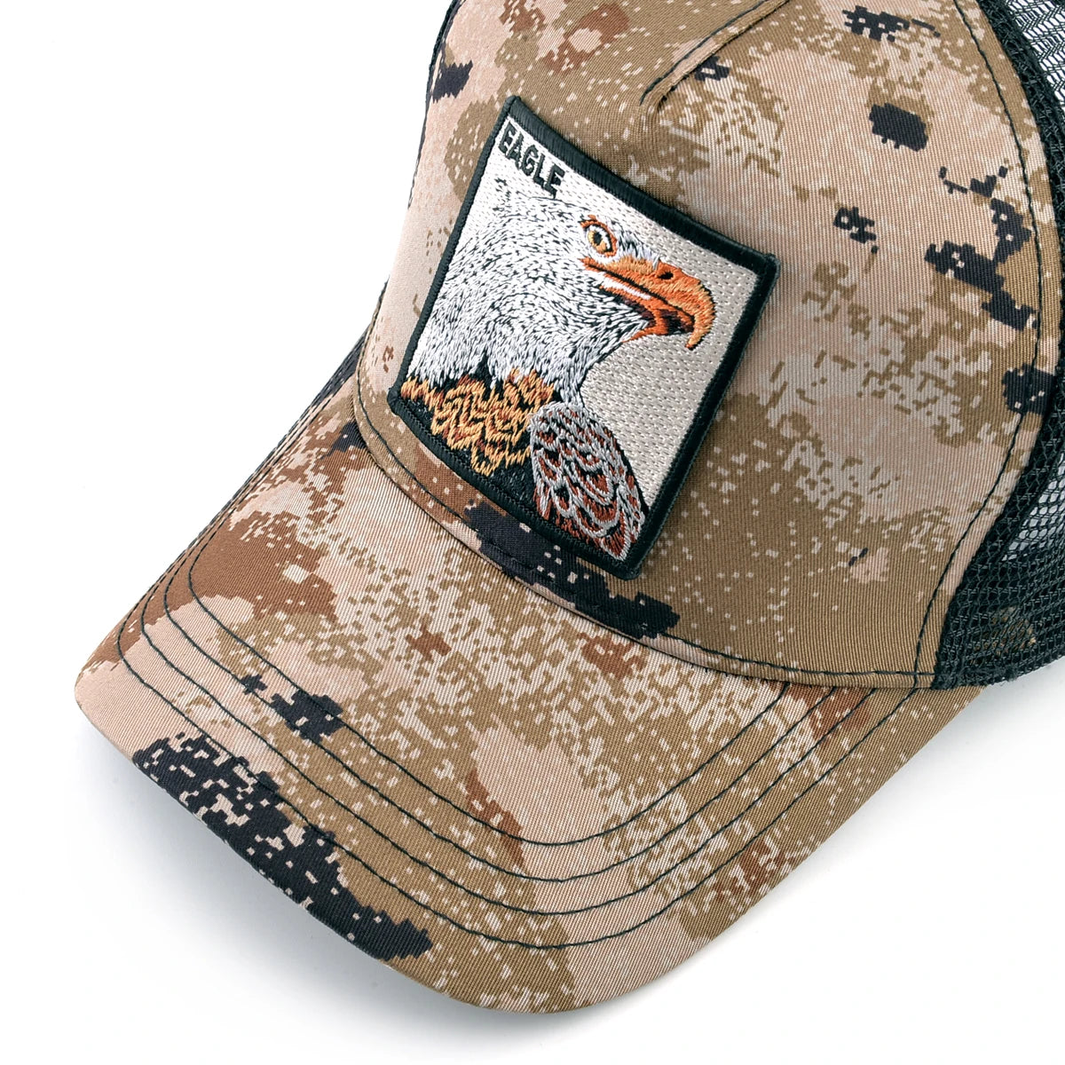 Modische Trucker-Caps mit besticktem Ziegen-Patch, Vier-Jahreszeiten-Snapback-Baseballcap für Herren und Damen, verstellbare Schirmmütze