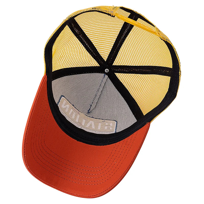 Hot Sale Unisex Baseball Cap Classic STATION Letter Pattern Mesh Cap Men And Women Breathable Streetwear Summer Trucker Hat