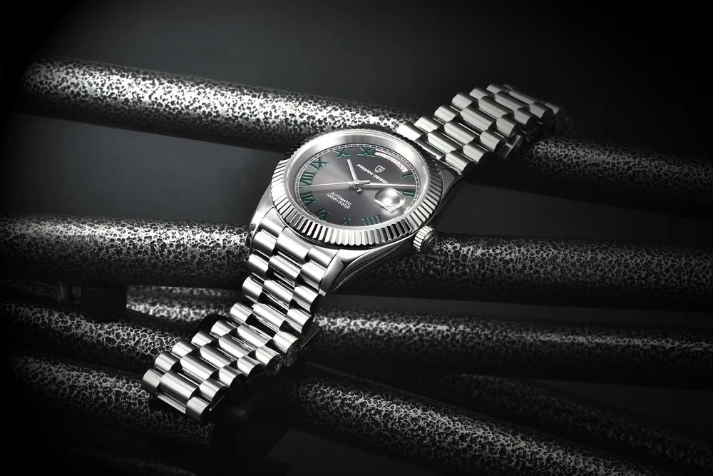 Montre PAGANI DESIGN DD40 pour homme – Modèle en or rose, montre-bracelet mécanique de luxe, mouvement automatique, verre saphir avec traitement antireflet, étanche