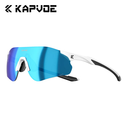 Kapvoe Neue Outdoor-Lauf- und Fahrradbrille, photochrome Sonnenbrille für Damen und Herren, Sportbrille für Marathon und Radfahren, UV400-Schutzbrille
