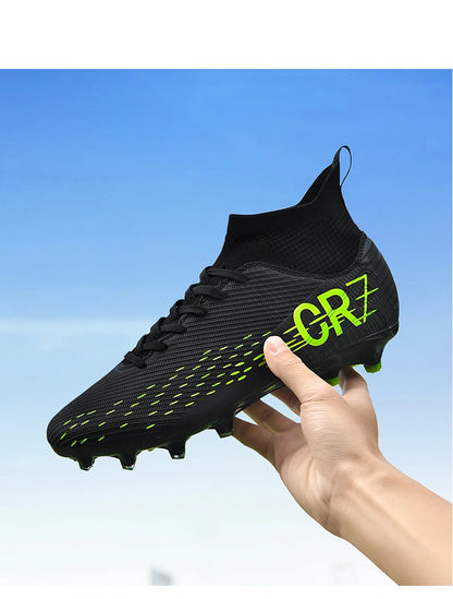 Chaussures de football professionnelles pour hommes, originales, respirantes, confortables, résistantes, pour terrain en herbe.