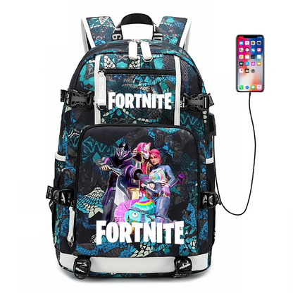 Mochila escolar Fortnite con estampado del juego para estudiantes, niños y niñas, gran capacidad, impermeable, ligera y resistente, regalo de cumpleaños