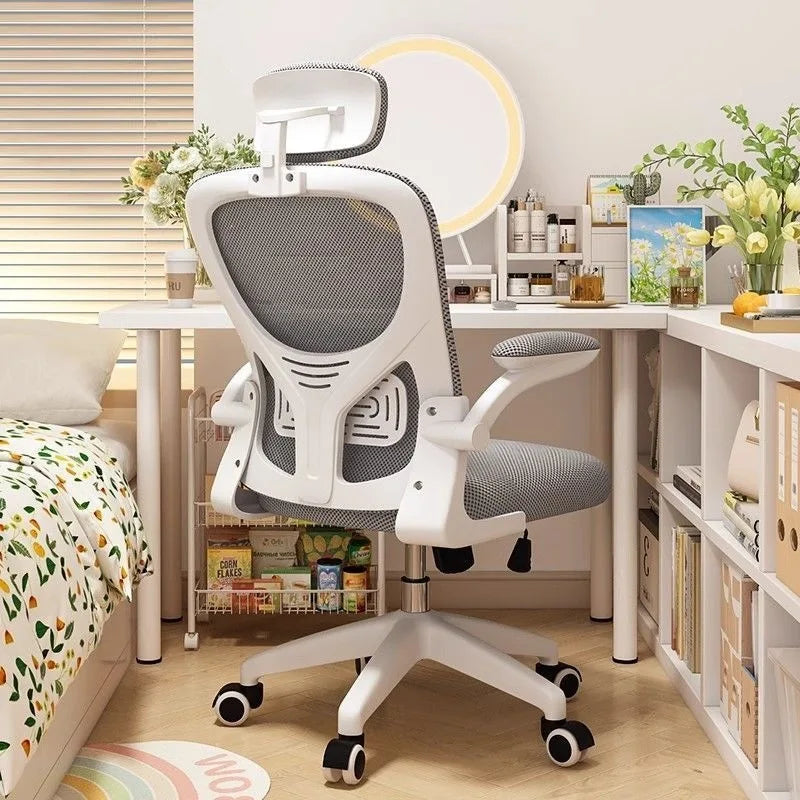 Chaise de jeu ergonomique pour ordinateur, avec dossier réglable en hauteur, assise confortable pour longues périodes, idéale pour la chambre et le bureau.