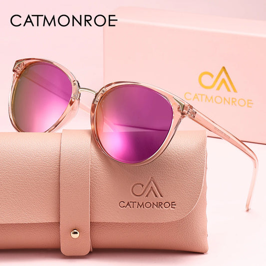 CATMONROE 1pcs Women Sunglasses Optional Color Round Lens Lightweight Comfort Driving Casual Commute UV400 Polarized Sunglasses