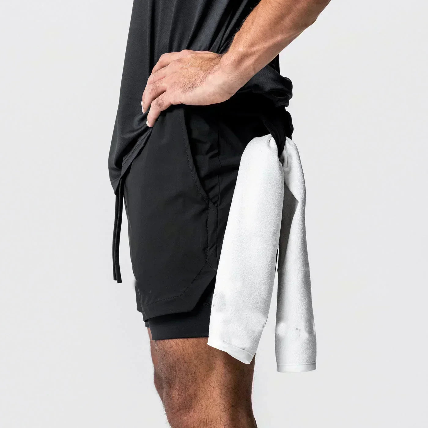Dragon Ball Men's Double-layer Shorts Son Goku Summer Japanese Anime Fake Two-piece Sports Fitness Quick-drying Shorts
