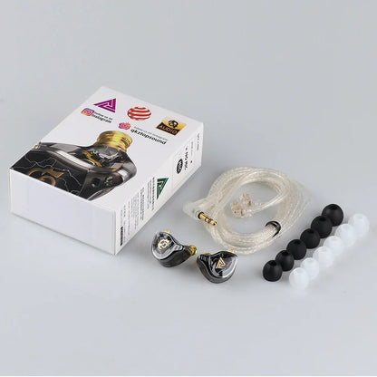 QKZ x HBB øretelefoner med 10 mm titaniumbelagt membran, in-ear-monitor-hovedtelefoner, Hi-Fi-lyd, IEM'er, udendørs sports-headset