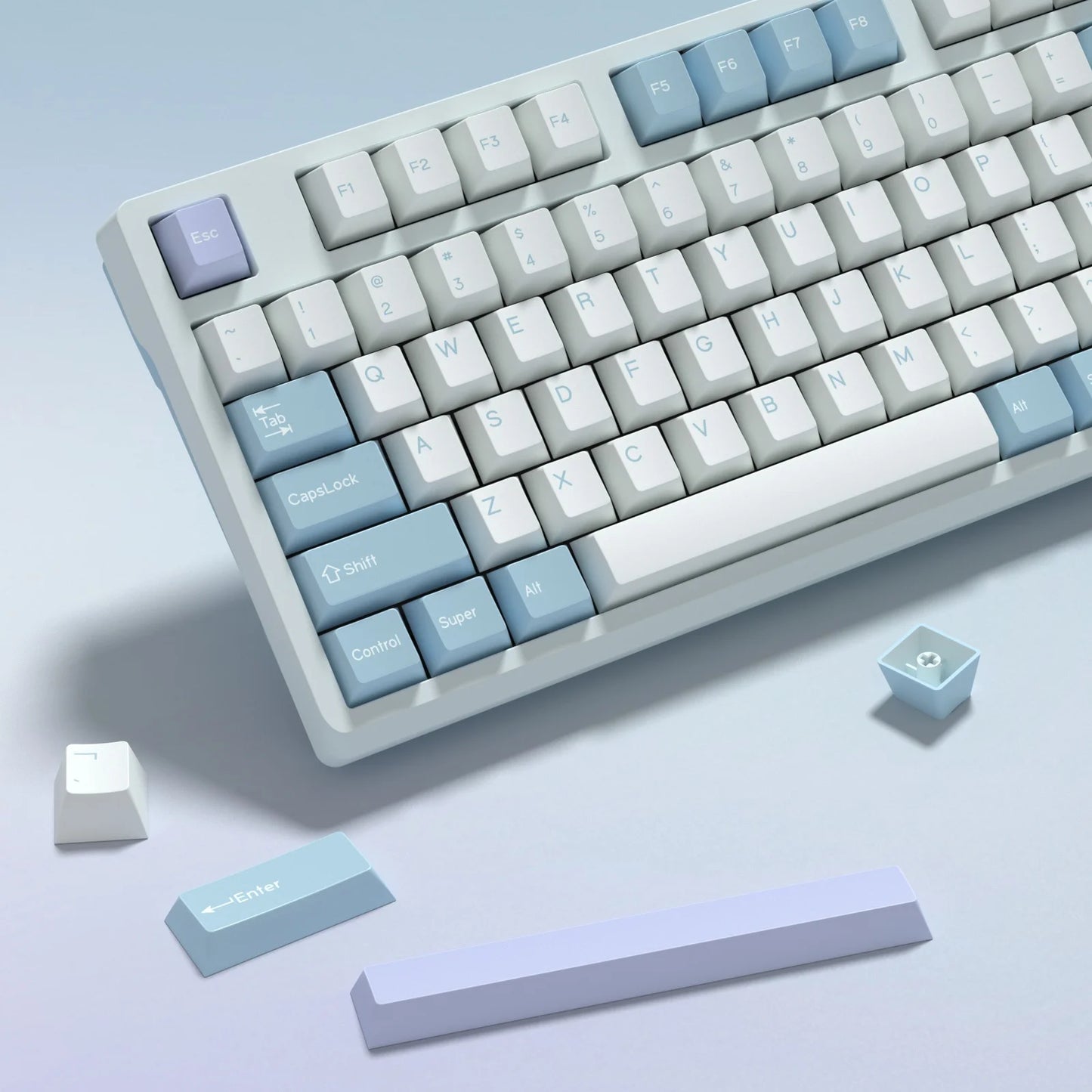 KBDiy GMK Illusion Set di tasti profilo Cherry Double Shot PBT ISO per tastiera meccanica gamer Kit Gaming stile rétro
