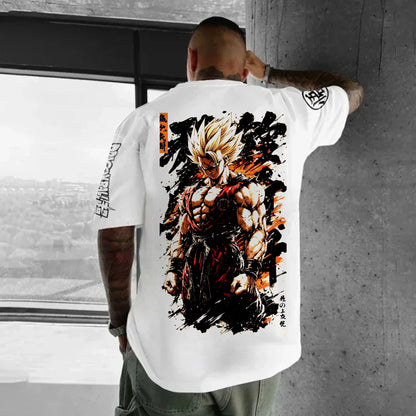 Pánske tričko s potlačou z japonského anime Dragon Ball, Majin Buu, chlapčenské, detské, Harajuku, s krátkym rukávom, detské tričko Goku, letné oblečenie
