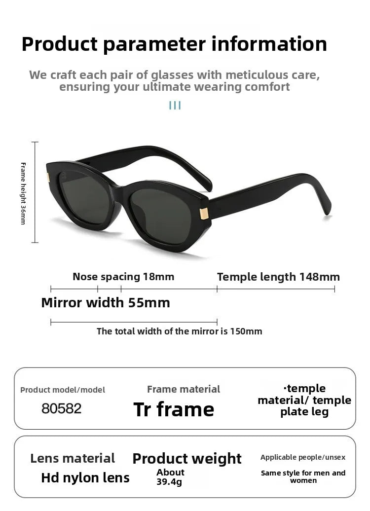 NOIRVUE New Cat-eye Butterfly Sunglasses Fashion High Quality Glasses for Women Men High-definition Nylon Lenses