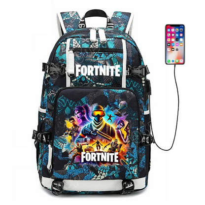 Mochila escolar Fortnite con estampado del juego para estudiantes, niños y niñas, gran capacidad, impermeable, ligera y resistente, regalo de cumpleaños