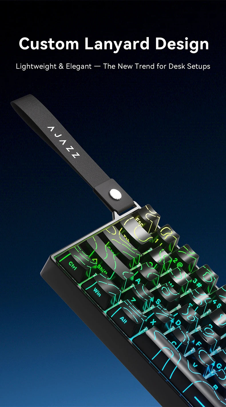 AJAZZ AK680 V2 E-sports Magnetic Switch Keyboard 8K Polling Rate 128K Ultra-high Scan Rate Aluminum Alloy Positioning Plate