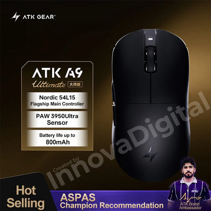 ATK Dragonfly A9 Ultimate bezdrôtová herná myš A9 Air PAW3950 ultraľahká ergonomická e-športová FPS myš pre hráčov CSGO A9 Ultra