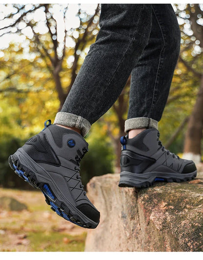 Bottes de neige chaudes en peluche pour hommes, baskets montantes d'automne, antidérapantes, résistantes à l'usure, pour l'alpinisme et la randonnée, nouvelle collection hiver