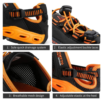 HUMTTO Summer Wading Hiking Shoes for Men Outdoor Men Sneakers Breathable Quick Drying Sports Trekking Beach Barefoot Men's Shoes
