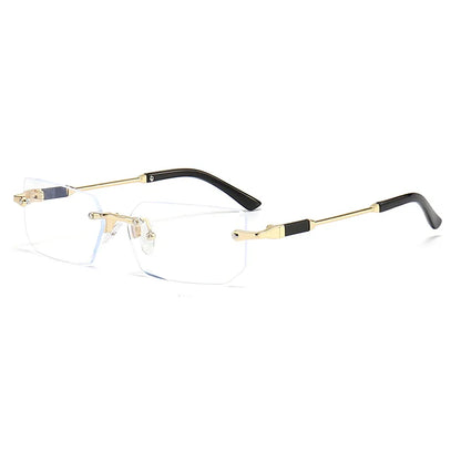Fashion Rimless Rectangle Sunglasses Popular Women Men Shades Small Square Sun Glasses For Female Male Summer Traveling