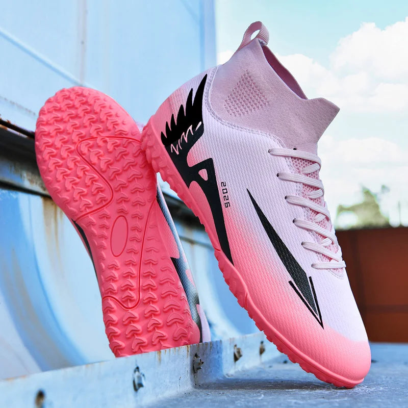 New Men’s Soccer Shoes High-Quality Indoor Football Boots Sports Shoes Futsal High Ankle Non-Slip Outdoor Ultralight Non-Slip