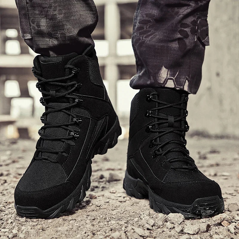 Chaussures de neige antidérapantes pour hommes, bottines montantes à plateforme, confortables et chaudes, bottes d'hiver pour hommes, bottes de couture dans le désert