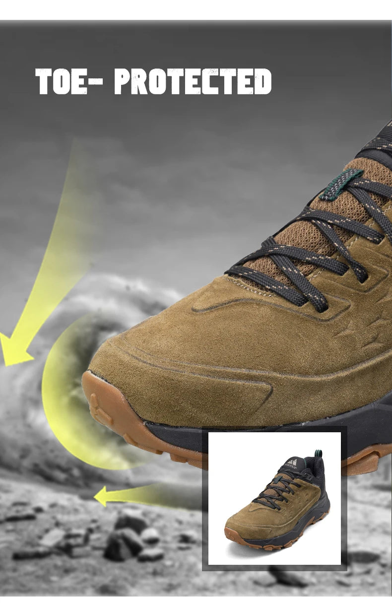 HIKEUP Nyeste vandresko til mænd Slidstærke skridsikre udendørs sneakers til klatring, trekking og jagt – herresport i ruskind og læder