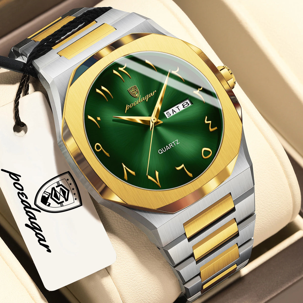 POEDAGAR mode luxe hommes montre à Quartz étanche en acier inoxydable mâle montre semaine Date affaires montres pour hommes Reloj Hombre