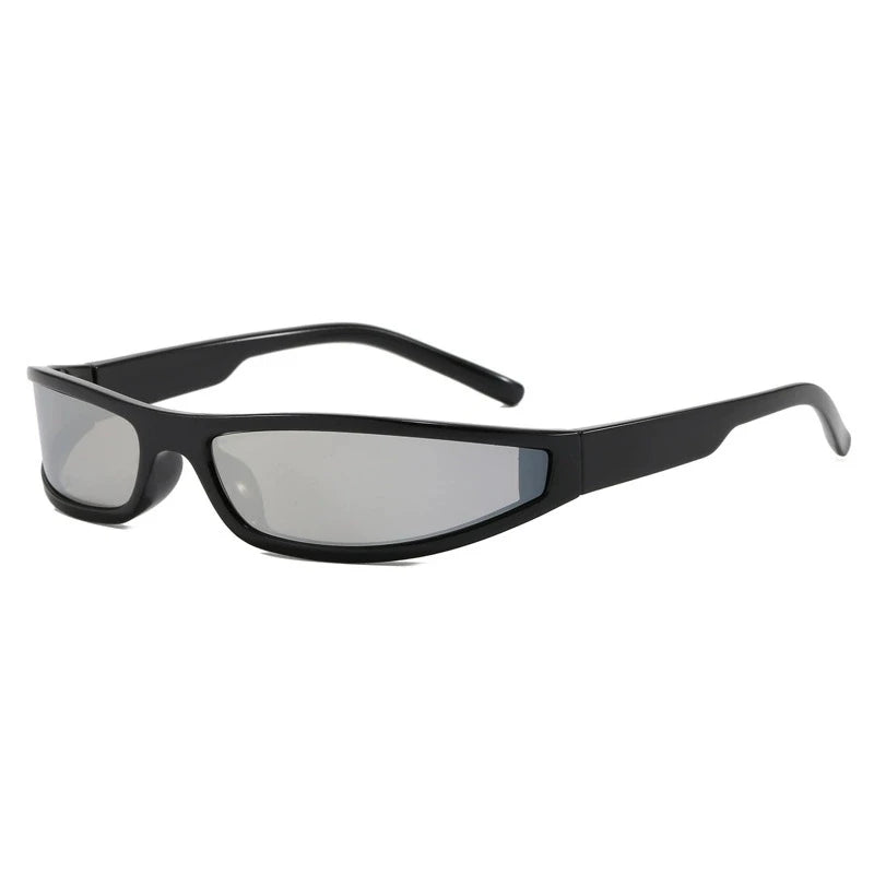 Y2K Narrow Rectangle Wrap Around Sunglasses for Women Men Punk Vintage Sport Sun Glasses UV400 Protection Cycling Shades