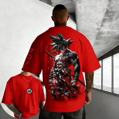 Dragon Ball Anime Oversized Cotton T-shirt 2026 Summer New Goku Printed Unisex Street Hip Hop Loose Casual Short Sleeve Top