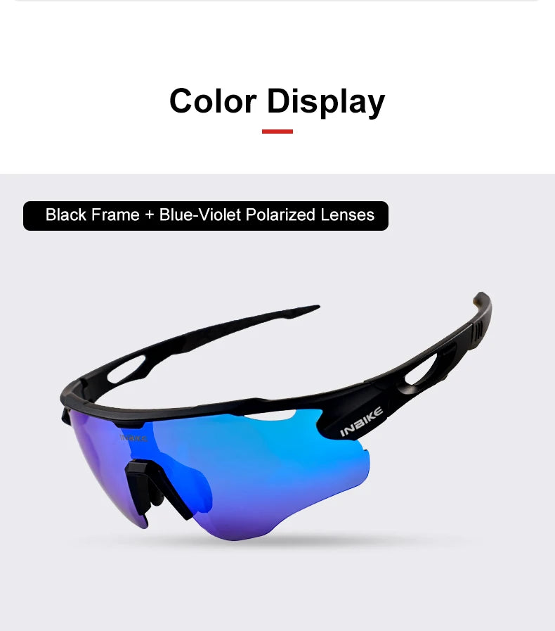 INBIKE 2025 MTB Cycling Sunglasses Polarized UV Protection for Road Biking Mountain Bike Running Hiking Outdoor Sports Glasses