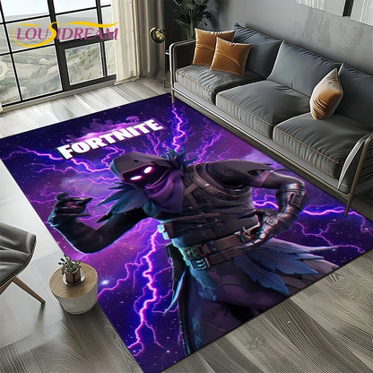 2025 Games 3D F-Fortnite анимационен килим за хол, спалня и декорация до дивана у дома, детски килим за игра, неплъзгаща се постелка за под