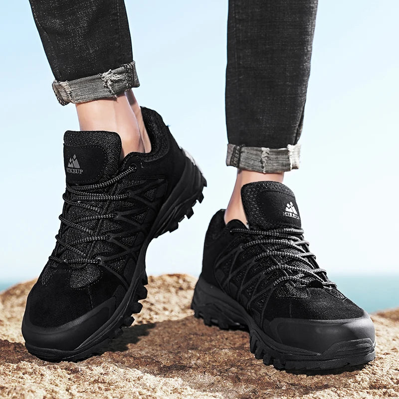 HIKEUP Zapatillas de exterior de moda para hombre, calzado deportivo casual de senderismo, botas de trekking de montaña y camping, antideslizantes y resistentes al desgaste