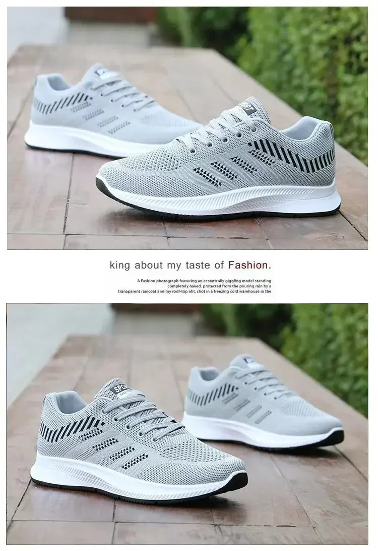Lässige Herren-Laufschuhe mit rutschfestem Outdoor-Design – graue flache Sportschuhe – schwarze modische, preisgünstige Herrenschuhe