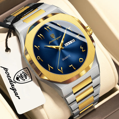 POEDAGAR mode luxe hommes montre à Quartz étanche en acier inoxydable mâle montre semaine Date affaires montres pour hommes Reloj Hombre