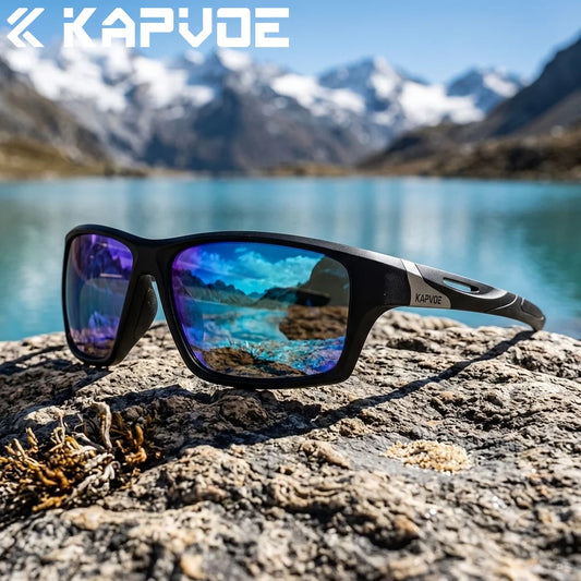 Kapvoe Men Fashion Polarized Sunglasses Cycling Glasses UV400 Eyewear for Men Women Driving Climbing Outdoor Sports Sunglasses