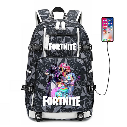 Mochila escolar Fortnite con estampado del juego para estudiantes, niños y niñas, gran capacidad, impermeable, ligera y resistente, regalo de cumpleaños