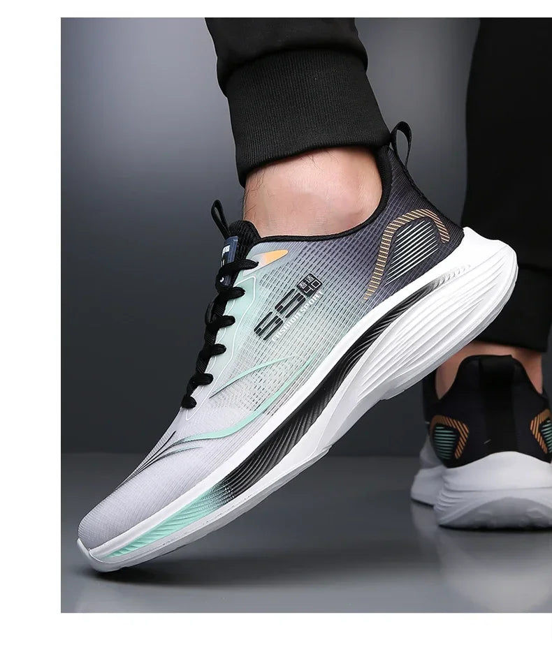 Zapatillas de maratón con suela de carbono para hombre, zapatillas deportivas informales, con amortiguación de aire, lujosas, cómodas, ligeras, para correr, calzado masculino