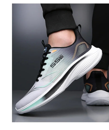 Zapatillas de maratón con suela de carbono para hombre, zapatillas deportivas informales, con amortiguación de aire, lujosas, cómodas, ligeras, para correr, calzado masculino