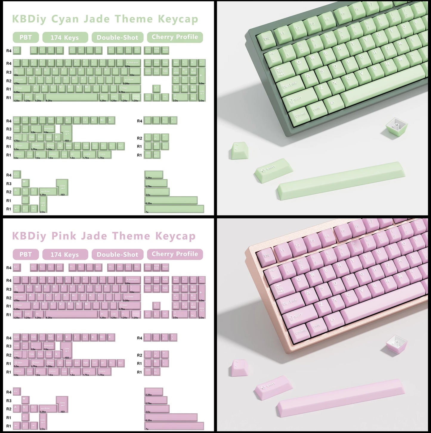 KBDiy GMK Illusion Set di tasti profilo Cherry Double Shot PBT ISO per tastiera meccanica gamer Kit Gaming stile rétro