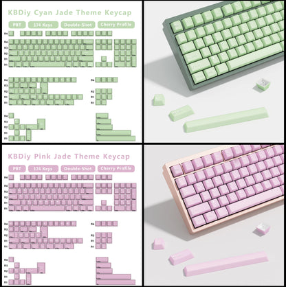 KBDiy GMK Illusion Set di tasti profilo Cherry Double Shot PBT ISO per tastiera meccanica gamer Kit Gaming stile rétro