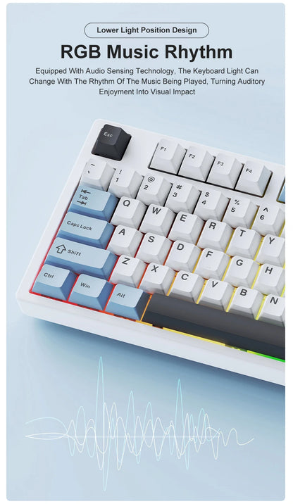 Ajazz AK35I V3/V4 MAX Tri-mode Wired Bluetooth Wireless Gaming Keyboard Gasket Full Key Hot Swap 104 Keys Customized Keyboard
