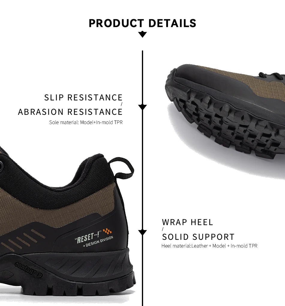 Baasploa Men New Hiking Shoes Outdoor Waterproof Wear Resistant Non Slip Sneakers Male Casual Lightweight Lace-Up Walking Shoes