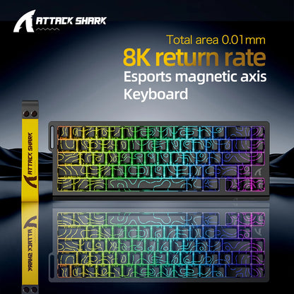 Attack Shark X68HE Gaming Keyboard Wired 8K Polling Hall Effect Magnetic Switch Rapid Trigger SOCD/RS Low Latency Pro Gaming