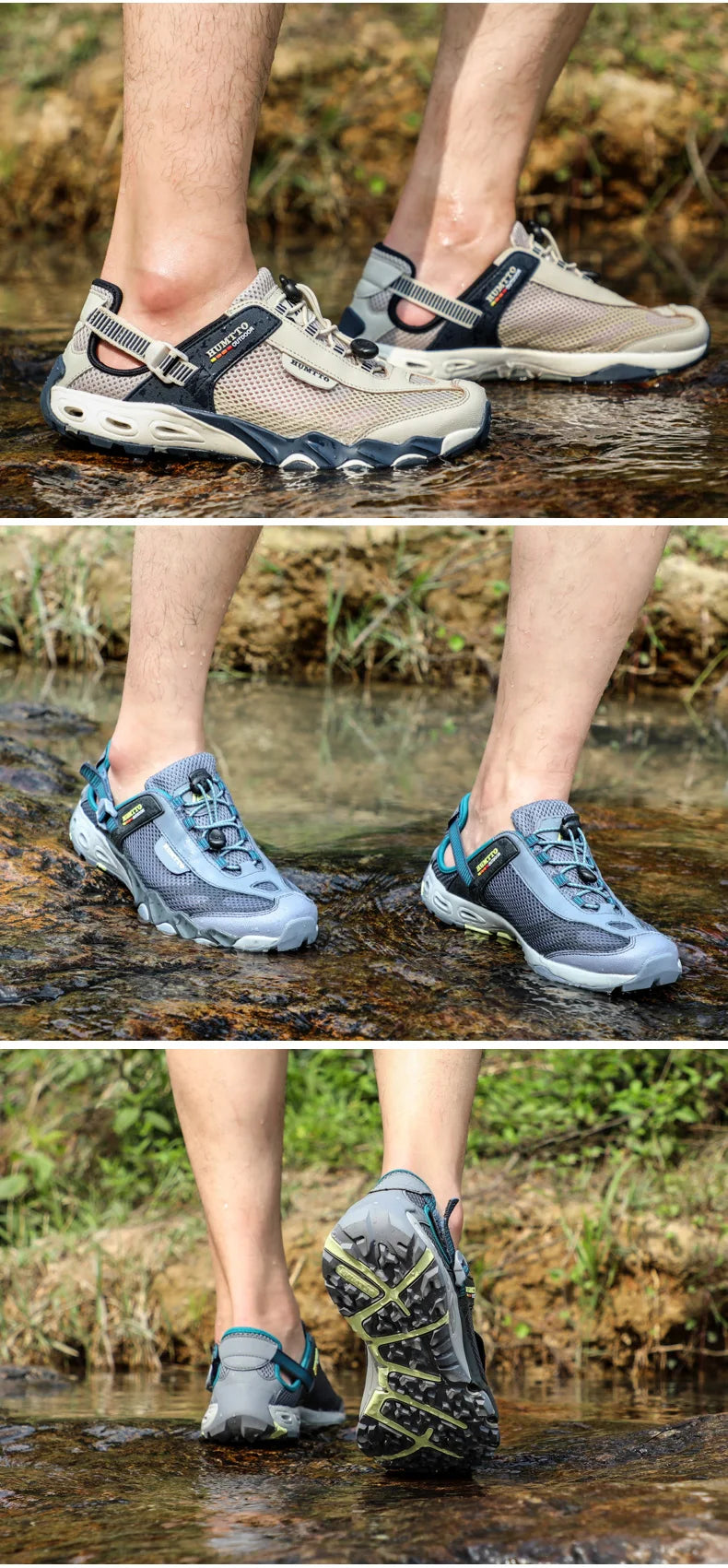HUMTTO Summer Wading Hiking Shoes for Men Outdoor Men Sneakers Breathable Quick Drying Sports Trekking Beach Barefoot Men's Shoes