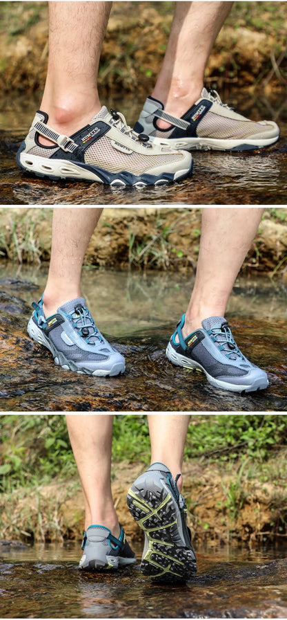HUMTTO Summer Wading Hiking Shoes for Men Outdoor Men Sneakers Breathable Quick Drying Sports Trekking Beach Barefoot Men's Shoes