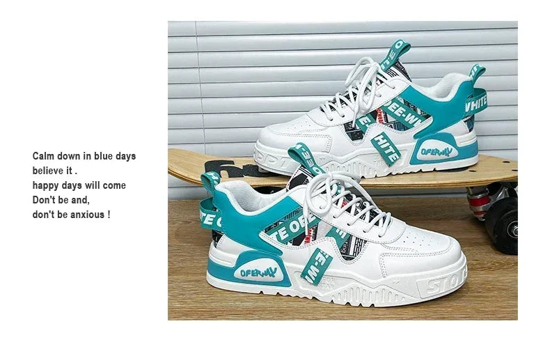 Skateboard Herresko Sommersneakers Læder Casual Mode Udendørs Løb Sport Vandreture Tennis Platform Designer Luksus