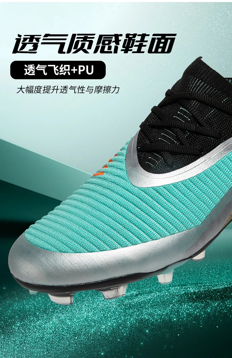 New Men Soccer Shoes Cleats Women Professional Football Boots Training Outdoor Durable Firm Ground Lightweight Adult Rugby