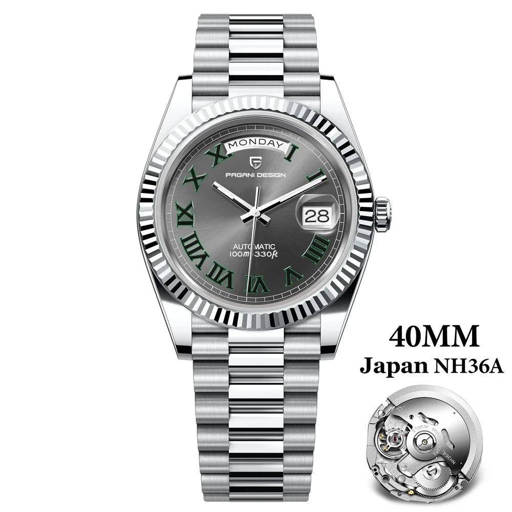 Montre PAGANI DESIGN DD40 pour homme – Modèle en or rose, montre-bracelet mécanique de luxe, mouvement automatique, verre saphir avec traitement antireflet, étanche